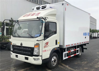 Κίνα HOWO 4x2 κατέψυξε το φίμπεργκλας φορτηγών κιβωτίων εσωτερικό, 3 ψυγείων τόνοι φορτηγών ψυκτήρων προμηθευτής